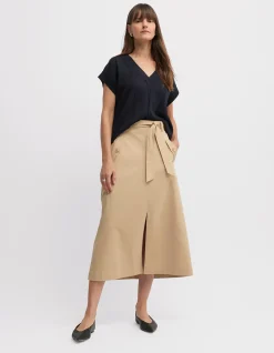 NOVA MULTI BUTTON MIDI SKIRT