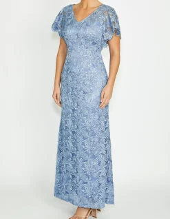 NYA SKY BLUE LACE GOWN