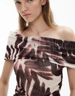 Off Shoulder Mesh Top