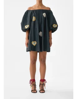OFF SHOULDER PUFF DRESS