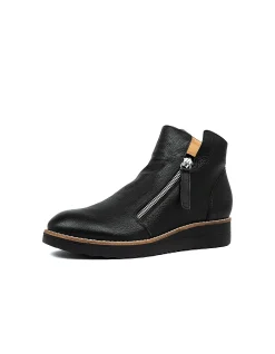 Olise Zip Detail Leather Ankle Boots