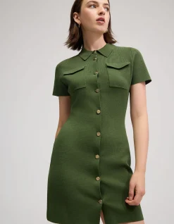 OLIVE KNITTED MINI DRESS