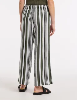 3/4 OLIVE STRIPE PANT
