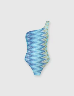 ONE SHOULDER STRIPE SWIMSUIT