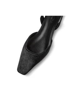 Oolee Square Toe Leather Slingback Flats