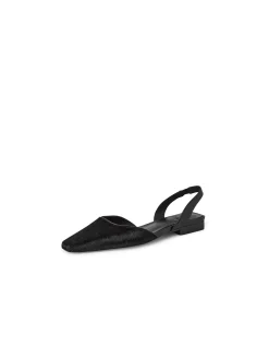 Oolee Square Toe Leather Slingback Flats