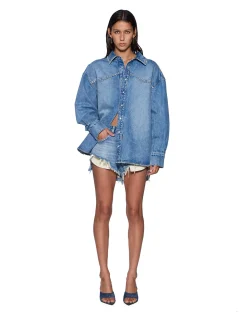 Oversized Denim Long Sleeve Shirt Maverik