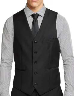 Oxford Lined Vest Black