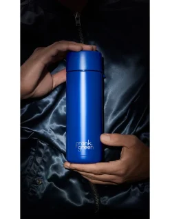 20oz Stainless Steel Ceramic Bottle BlueCarbon with Flip Lid
