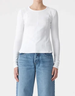 Panelled Long Sleeve Rib T-Shirt
