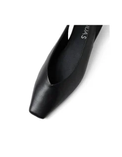 Paramore Square Toe Low Wedge Slingback Heels