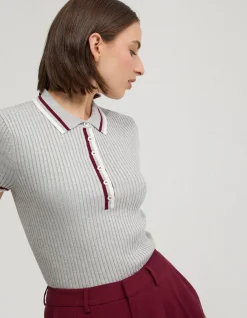 PASCALE RIB POLO TOP