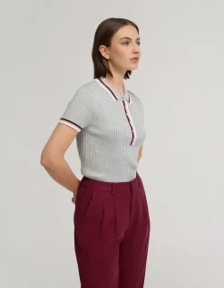 PASCALE RIB POLO TOP