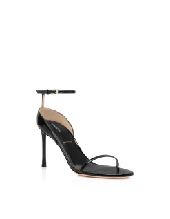 PATENT LEATHER ANKLE STRAP SANDAL