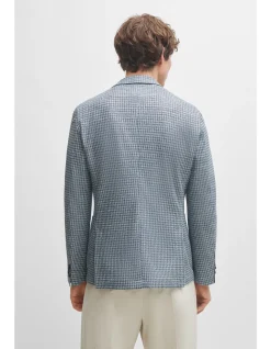 Patterned Slim-Fit Jacket in Jersey Beige