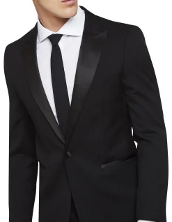 Peak Lapel Dinner Suit Jacket Black