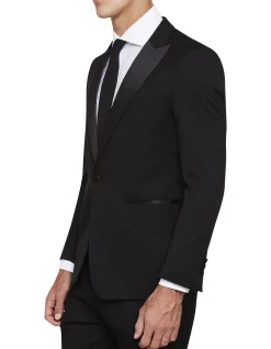 Peak Lapel Dinner Suit Jacket Black