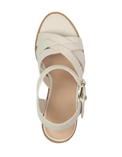 PENNI Vintage Ivory Leather Block Heel