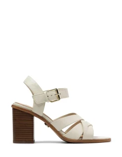 PENNI Vintage Ivory Leather Block Heel