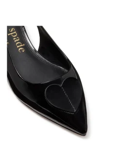 Perfect Pair Heart Patent Slingback Flat