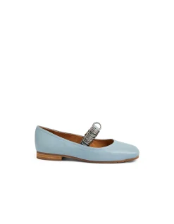 Perky Ring Detail Leather Ballet Flats