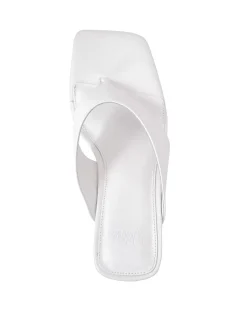 PERRI White Leather Wedge Thong