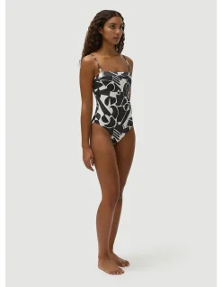 Phillip Art Deco Print Square Neck Swimsuit