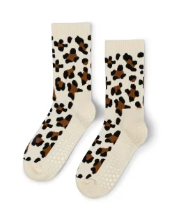 Pilates Cheetah Grip Crew Bamboo Blend Socks