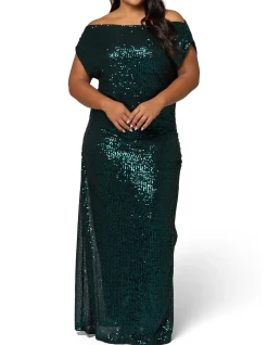 PINK DUSK-PLATINUM NIGHTS SEQUIN MAXI DRESS