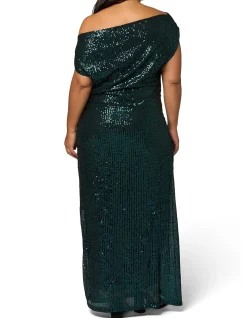 PINK DUSK-PLATINUM NIGHTS SEQUIN MAXI DRESS