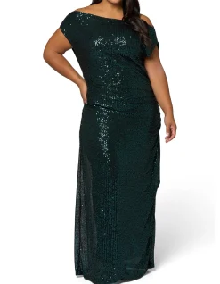 PINK DUSK-PLATINUM NIGHTS SEQUIN MAXI DRESS