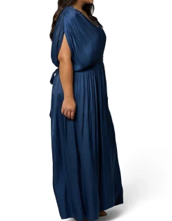 PINK DUSK-APHRODITE SATIN MAXI DRESS