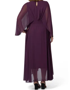 PINK DUSK - ELECTRIC CHEMISTRY CAPE MAXI DRESS