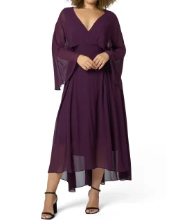 PINK DUSK - ELECTRIC CHEMISTRY CAPE MAXI DRESS