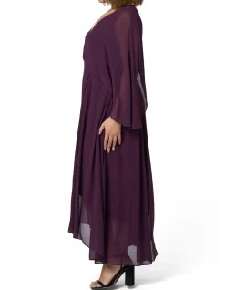 PINK DUSK - ELECTRIC CHEMISTRY CAPE MAXI DRESS