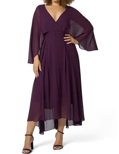 PINK DUSK - ELECTRIC CHEMISTRY CAPE MAXI DRESS