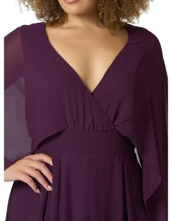 PINK DUSK - ELECTRIC CHEMISTRY CAPE MAXI DRESS