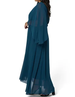 PINK DUSK - ELECTRIC CHEMISTRY CAPE MAXI DRESS
