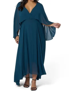 PINK DUSK - ELECTRIC CHEMISTRY CAPE MAXI DRESS