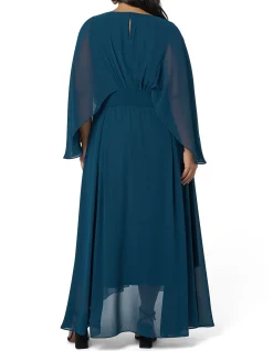 PINK DUSK - ELECTRIC CHEMISTRY CAPE MAXI DRESS