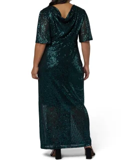 PINK DUSK-LURE SEQUIN MAXI DRESS