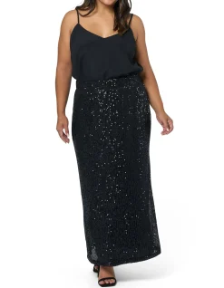 PINK DUSK - SEDUCER SEQUIN MAXI SKIRT