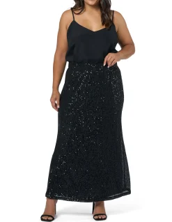 PINK DUSK - SEDUCER SEQUIN MAXI SKIRT