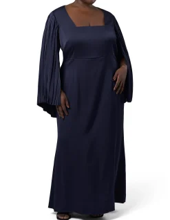 PINK DUSK-SULTRY SATIN CAPE DRESS