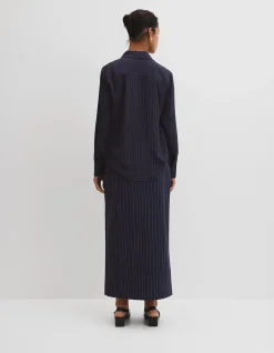 Pinstripe Silk Shirt