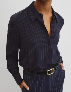 Pinstripe Silk Shirt