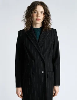 PINSTRIPE DOUBLE BREASTED COAT