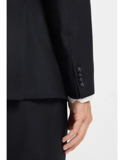 Pinstripe slim-fit jacket in virgin wool