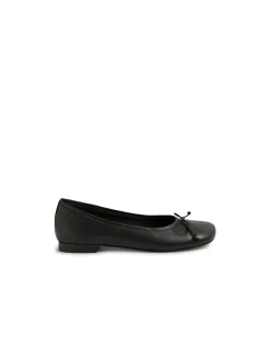 Pirela Bow Detail Leather Ballet Flats