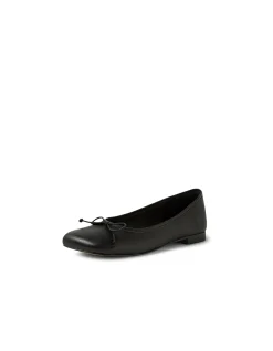 Pirela Bow Detail Leather Ballet Flats
